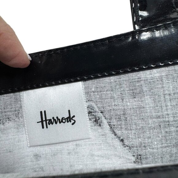 Harrods Westie Dog Tote Bag Black coated cotton Made in UK - Picture 5 of 5